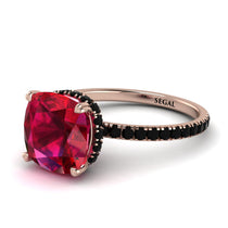 Cushion Hidden Diamond Ruby Ring - Nova No. 41 image 1