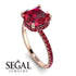 Cushion Hidden Diamond Ruby Ring - Nova No. 56