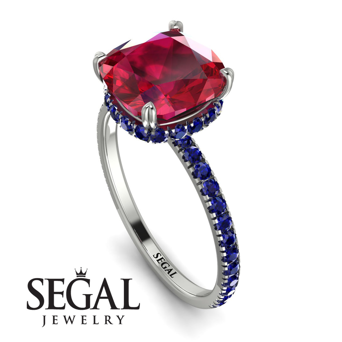Cushion Hidden Diamond Ruby Ring - Nova No. 72