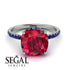 Cushion Hidden Diamond Ruby Ring - Nova No. 72