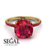 Cushion Hidden Diamond Ruby Ring - Nova No. 55