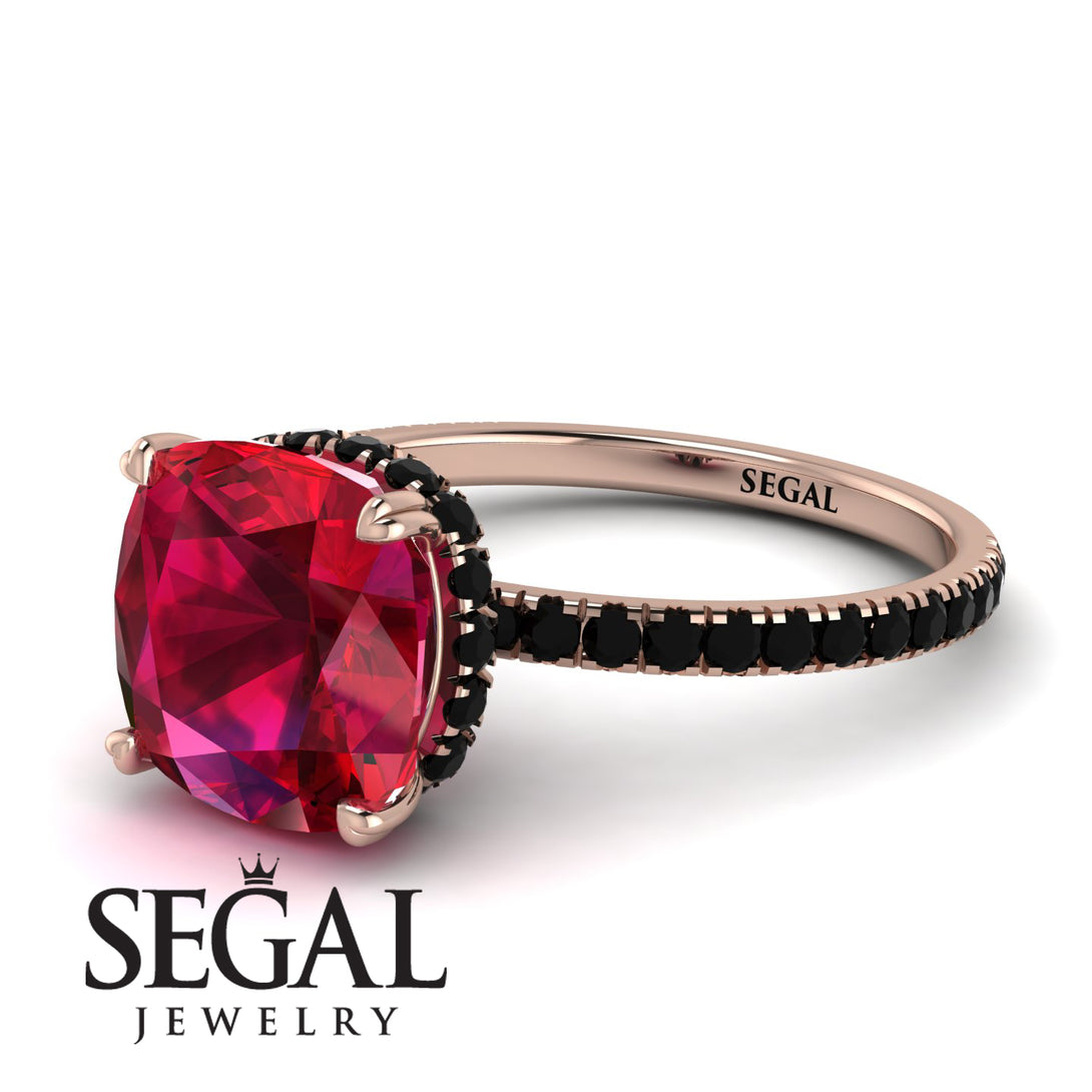 Cushion Hidden Diamond Ruby Ring - Nova No. 41