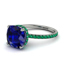 Cushion Hidden Diamond Sapphire Ring - Nova No. 30 image 1