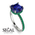 Cushion Hidden Diamond Sapphire Ring - Nova No. 30