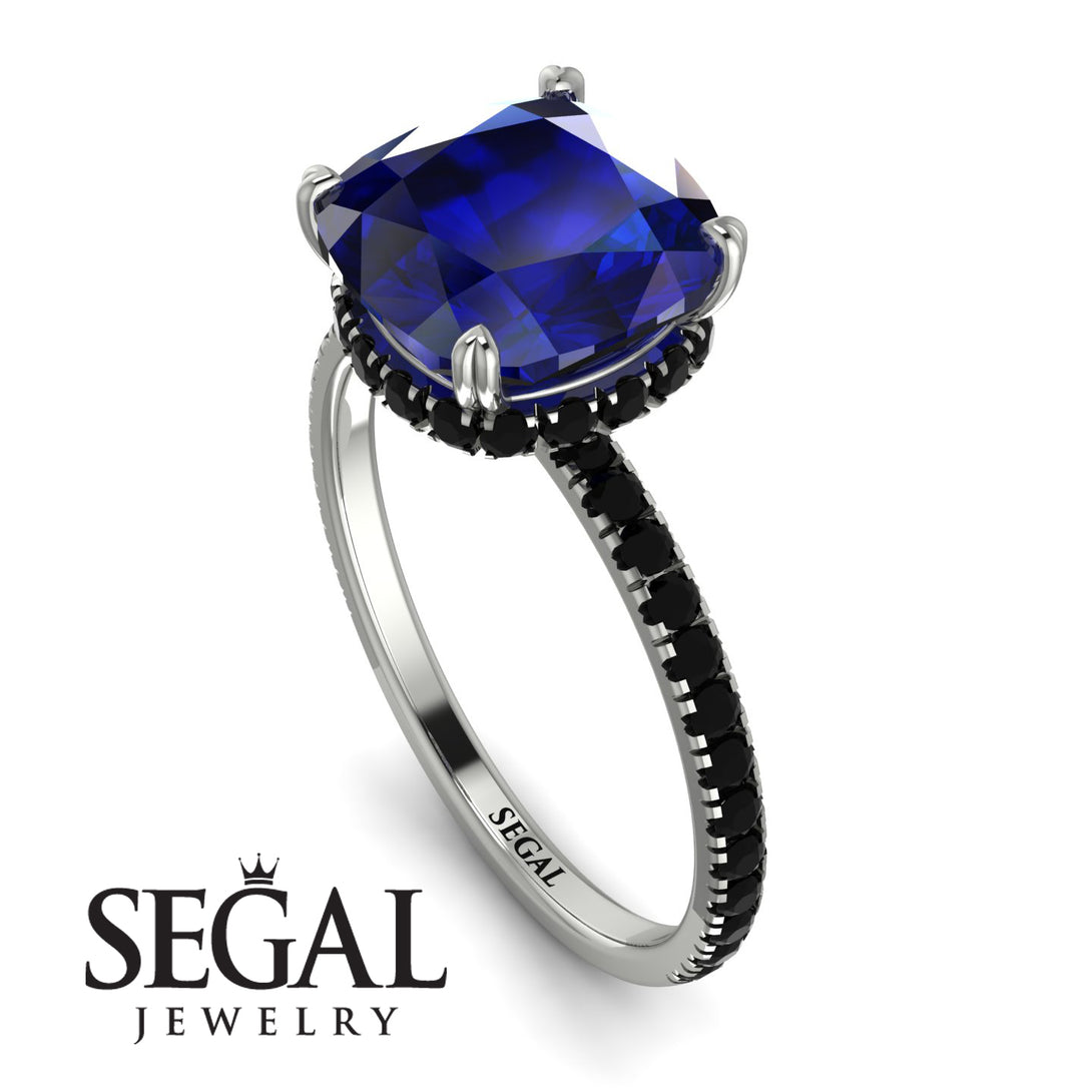 Cushion Hidden Diamond Sapphire Ring - Nova No. 45
