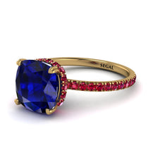Cushion Hidden Diamond Sapphire Ring - Nova No. 58 image 1