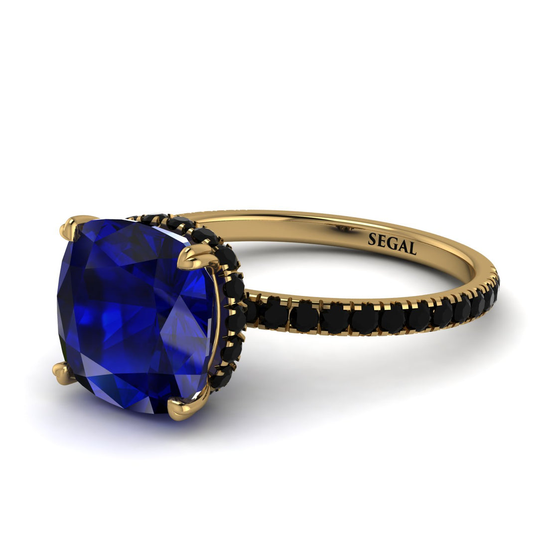 Cushion Hidden Diamond Sapphire Ring - Nova No. 43
