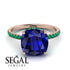 Cushion Hidden Diamond Sapphire Ring - Nova No. 29 image 2