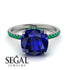 Cushion Hidden Diamond Sapphire Ring - Nova No. 30