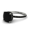 Cushion Hidden 4 Carat Diamond Black Diamond Wedding Ring - Nova No. 39