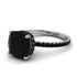 Cushion Hidden 4 Carat Diamond Black Diamond Wedding Ring - Nova No. 39 image 1