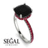 Cushion Hidden Diamond Black Diamond Ring - Nova No. 54 image 3