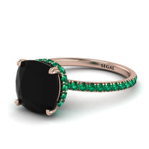 Cushion Hidden Diamond Black Diamond Ring - Nova No. 23 image 1