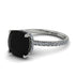 Cushion Hidden Diamond Black Diamond Ring - Nova No. 9