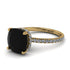 Cushion Hidden Diamond Black Diamond Ring - Nova No. 7