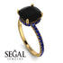 Cushion Hidden Diamond Black Diamond Ring - Nova No. 67