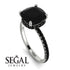 Cushion Hidden 4 Carat Diamond Black Diamond Wedding Ring - Nova No. 39
