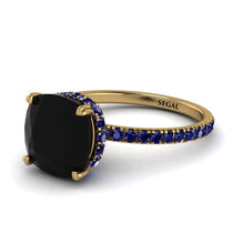 Cushion Hidden Diamond Black Diamond Ring - Nova No. 67 image 1