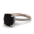 Cushion Hidden Diamond Black Diamond Ring - Nova No. 8