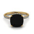 Cushion Hidden Diamond Black Diamond Ring - Nova No. 7