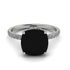 Cushion Hidden Diamond Black Diamond Ring - Nova No. 9