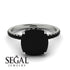 Cushion Hidden 4 Carat Diamond Black Diamond Wedding Ring - Nova No. 39 image 2