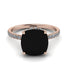 Cushion Hidden Diamond Black Diamond Ring - Nova No. 8