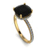 Cushion Hidden Diamond Black Diamond Ring - Nova No. 7