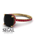 Cushion Hidden Diamond Black Diamond Ring - Nova No. 52 image 10