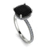 Cushion Hidden Diamond Black Diamond Ring - Nova No. 9