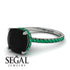 Cushion Hidden Diamond Black Diamond Ring - Nova No. 24 image 10