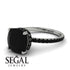 Cushion Hidden 4 Carat Diamond Black Diamond Wedding Ring - Nova No. 39 image 10