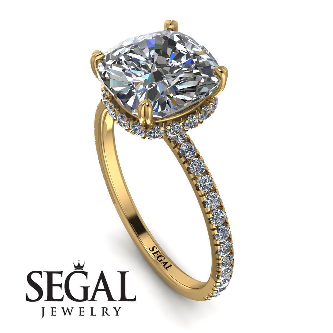 Cushion Hidden Diamond Diamond Ring - Nova No. 1