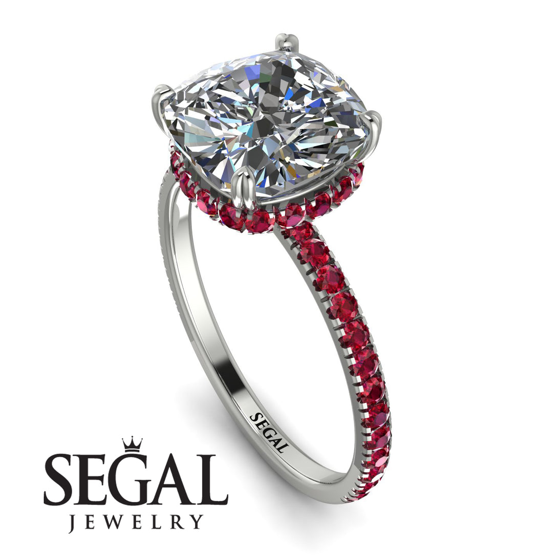 Cushion Hidden Diamond Diamond Ring - Nova No. 48