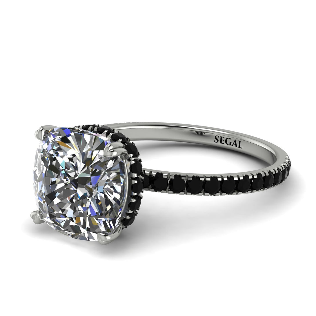 Cushion Hidden Diamond Diamond Ring - Nova No. 33