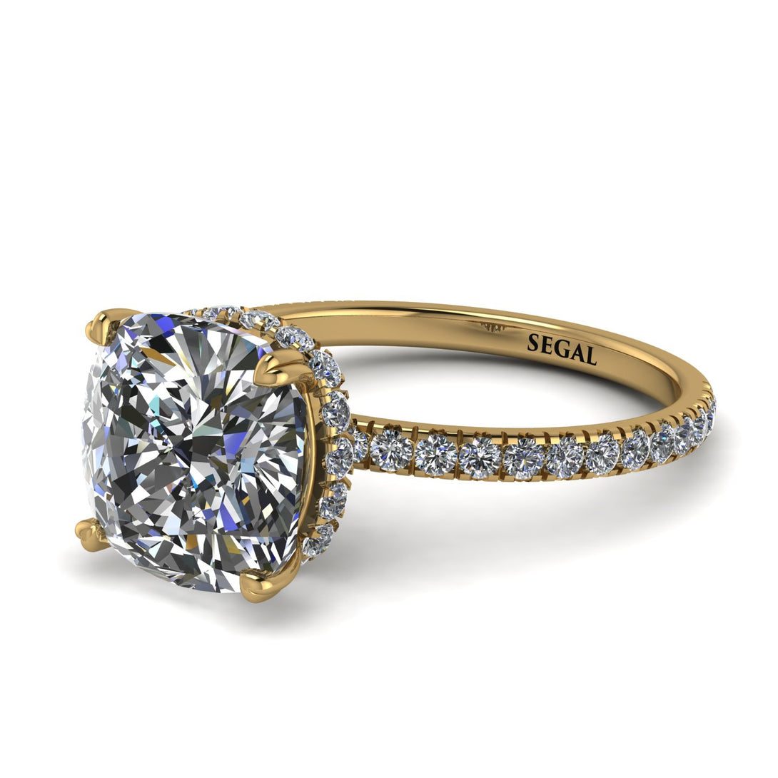 Cushion Hidden Diamond Diamond Ring - Nova No. 1