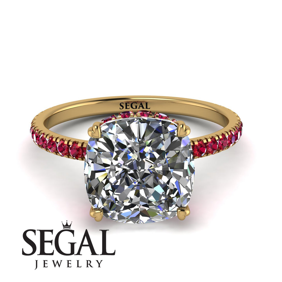 Cushion Hidden Diamond Diamond Ring - Nova No. 46