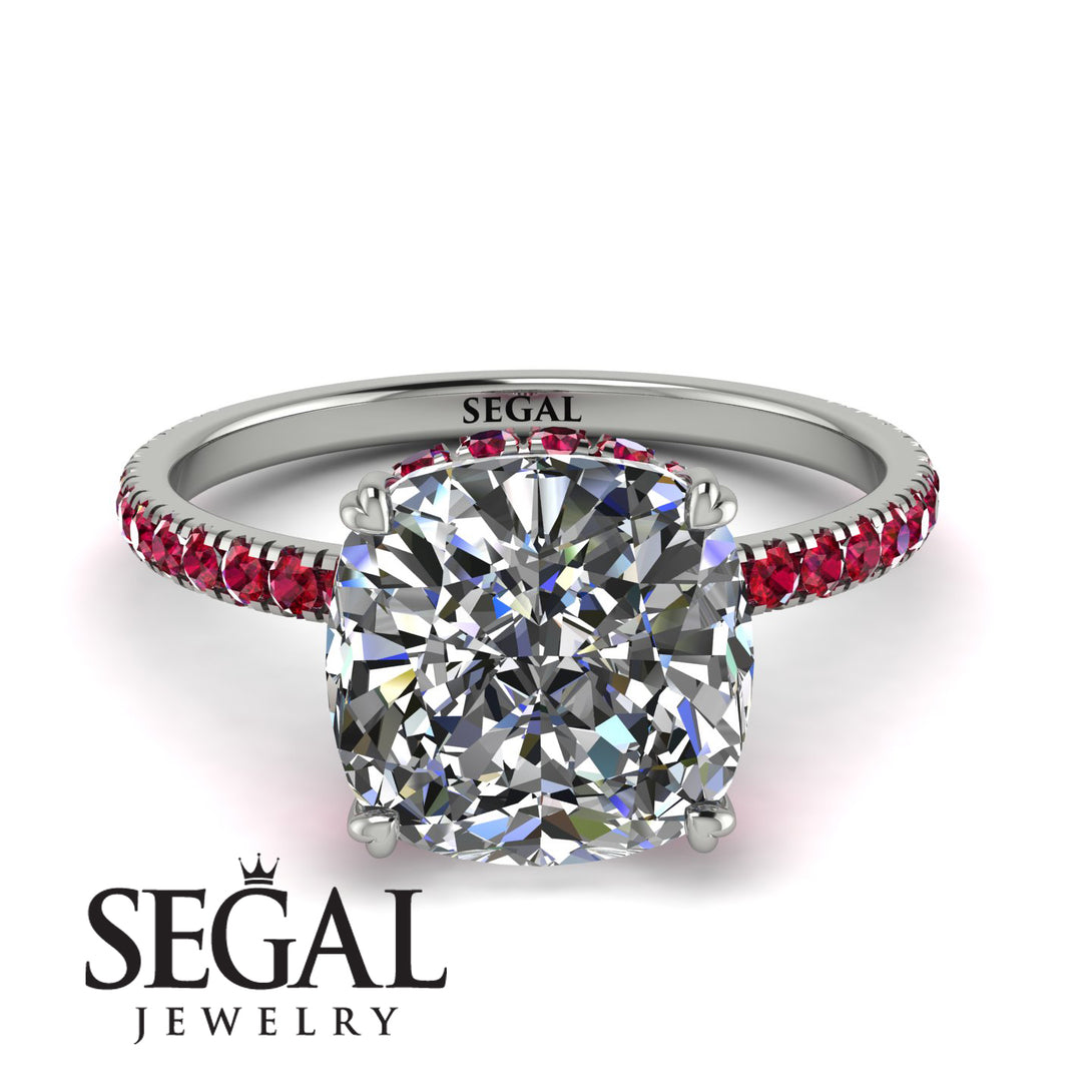 Cushion Hidden Diamond Diamond Ring - Nova No. 48