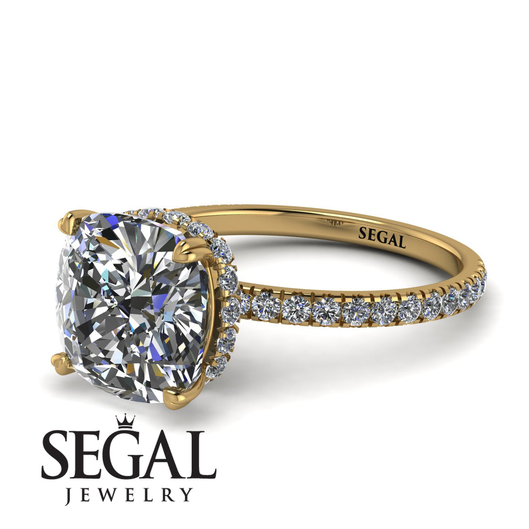 Cushion Hidden Diamond Diamond Ring - Nova No. 1