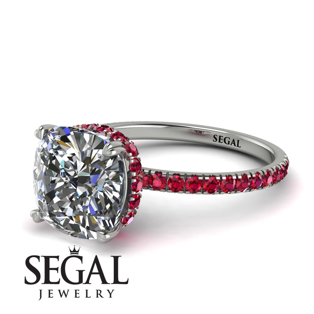 Cushion Hidden Diamond Diamond Ring - Nova No. 48