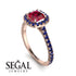 Cushion Ruby Halo Engagement Ring - Jade No. 71 image 2