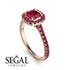 Cushion Ruby Halo Engagement Ring - Jade No. 56