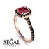 Cushion Ruby Halo Engagement Ring - Jade No. 41 image 2