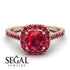 Cushion Ruby Halo Engagement Ring - Jade No. 56 image 3