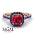 Cushion Ruby Halo Engagement Ring - Jade No. 71 image 3