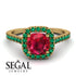 Cushion Ruby Halo Engagement Ring - Jade No. 25 image 3