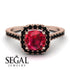 Cushion Ruby Halo Engagement Ring - Jade No. 41 image 3