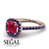 Cushion Ruby Halo Engagement Ring - Jade No. 71