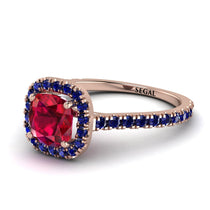 Cushion Ruby Halo Engagement Ring - Jade No. 71 image 1
