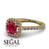 Cushion Ruby Halo Engagement Ring - Jade No. 10 image 10